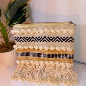 Bohemian style clutch or makeup bag